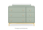 Sage Green with Natural (377) 3-babyGap Legacy 6 Drawer Dresser with Leather Pulls and Interlocking Drawers