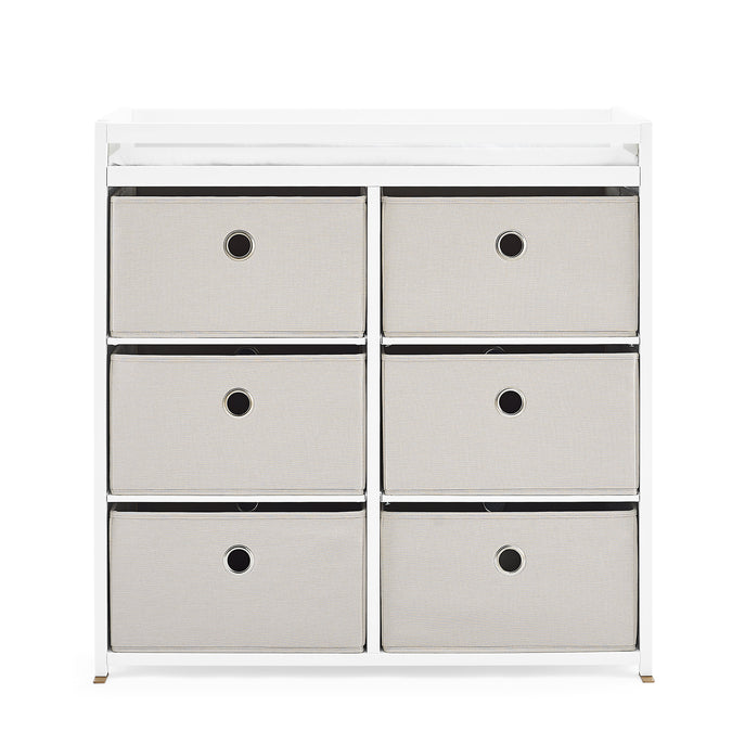 DCB: Bianca White with Flax (769) 11-Hayes Fabric Bin Changer