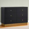  Midnight Grey with Acorn (1510) 12-James 6 Drawer Dresser with Changing Top and Interlocking Drawers