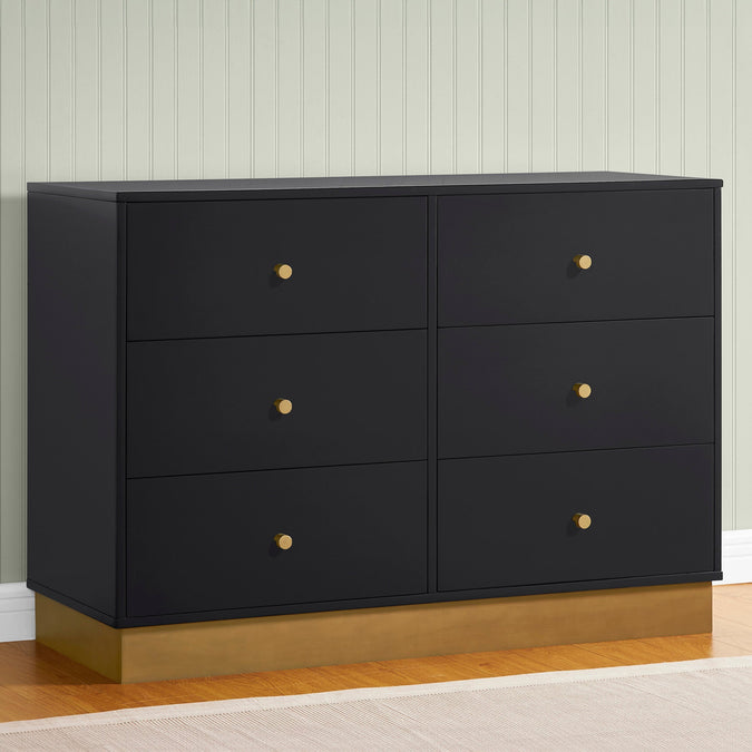  Midnight Grey with Acorn (1510) 12-James 6 Drawer Dresser with Changing Top and Interlocking Drawers