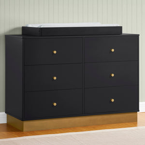 Midnight Grey with Acorn (1510) 7-James 6 Drawer Dresser with Changing Top and Interlocking Drawers