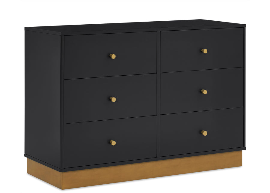 Midnight Grey with Acorn (1510) 3-James 6 Drawer Dresser with Interlocking Drawers