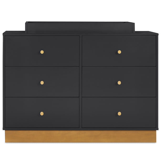 DCB:Midnight Grey with Acorn (1510) 14-James 6 Drawer Dresser with Changing Top and Interlocking Drawers