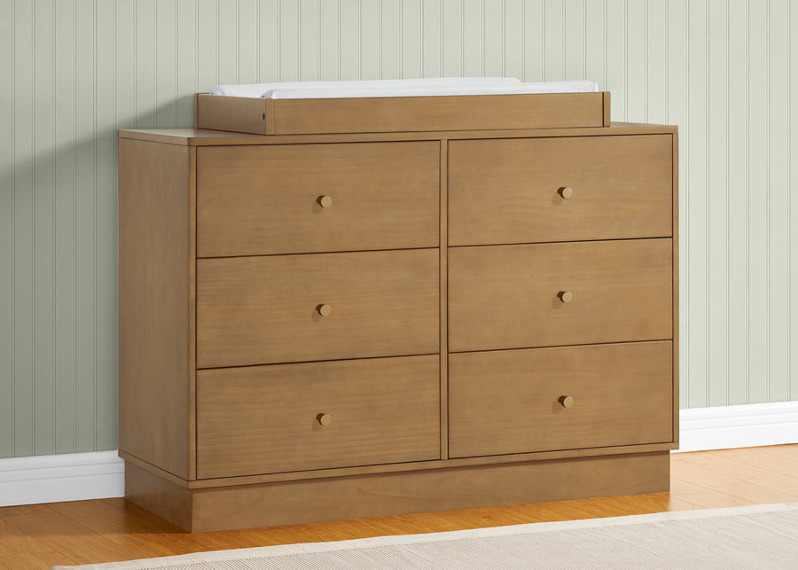 Acorn (755) 16-James 6 Drawer Dresser with Changing Top and Interlocking Drawers