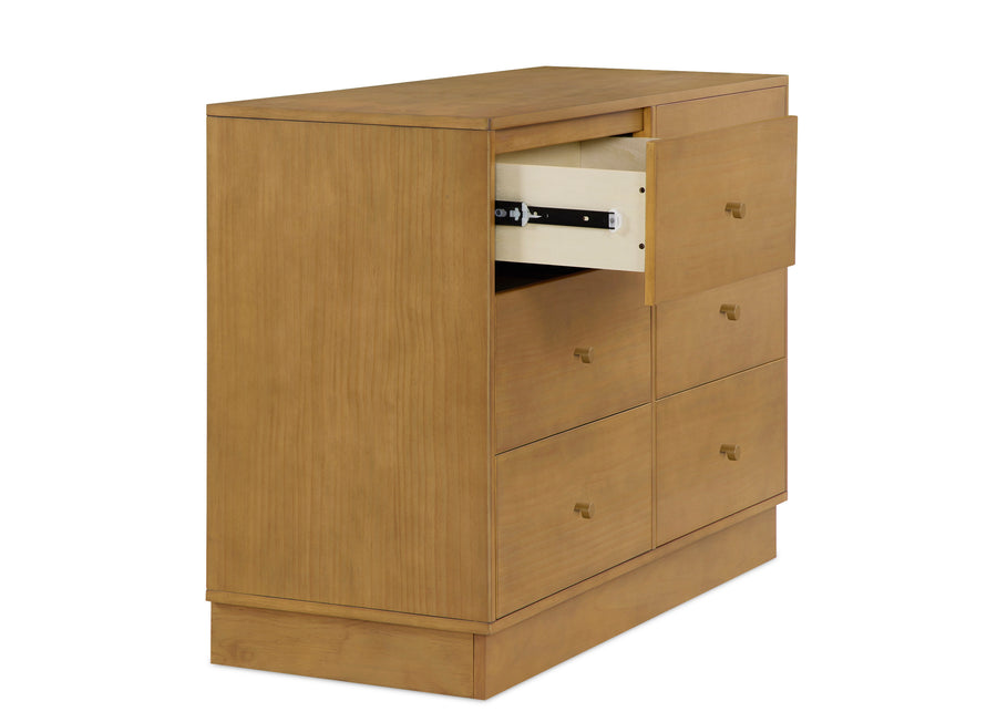 Acorn (755) 19-James 6 Drawer Dresser with Changing Top and Interlocking Drawers
