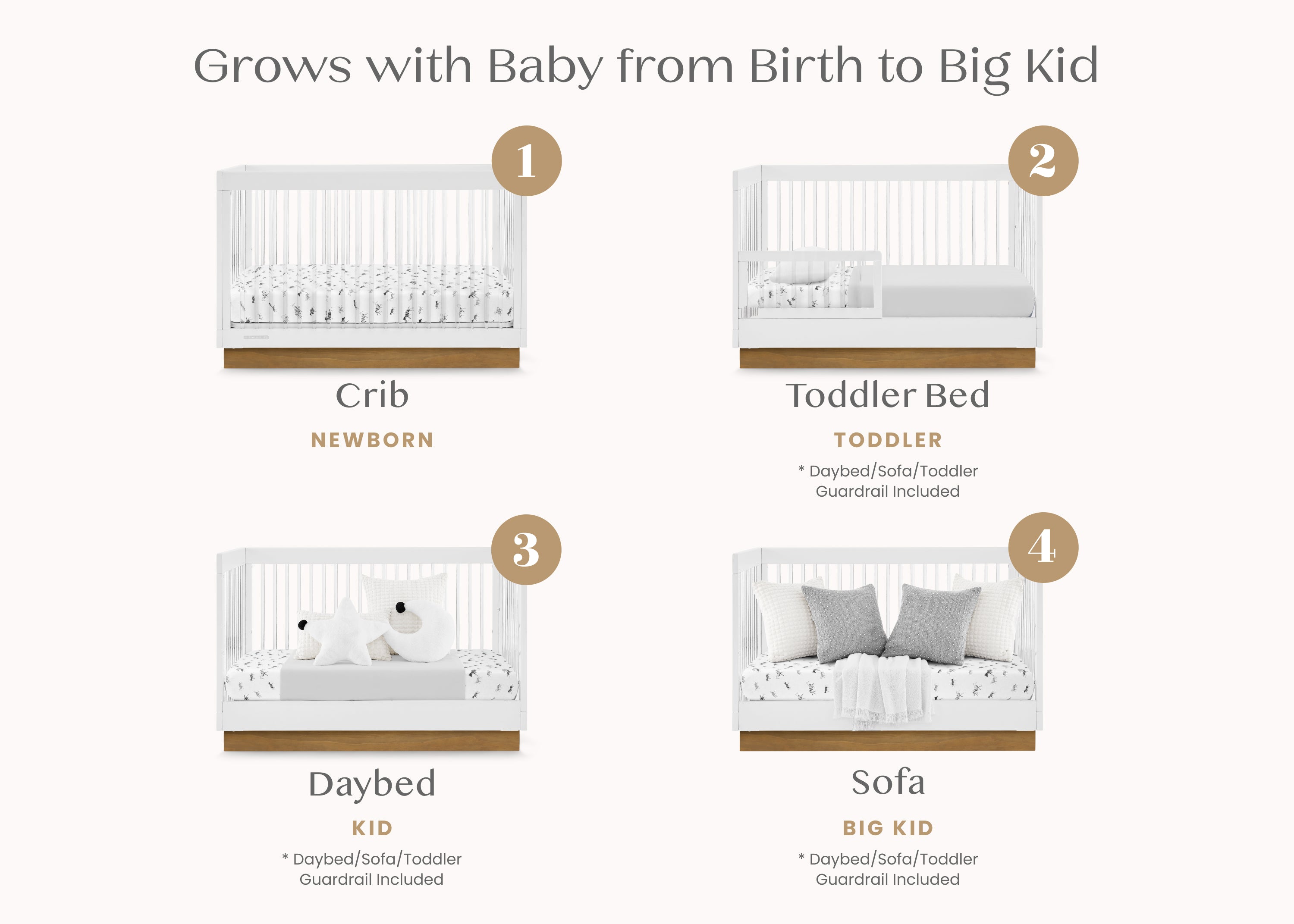 James Acrylic 4-in-1 Convertible Crib - Delta Children