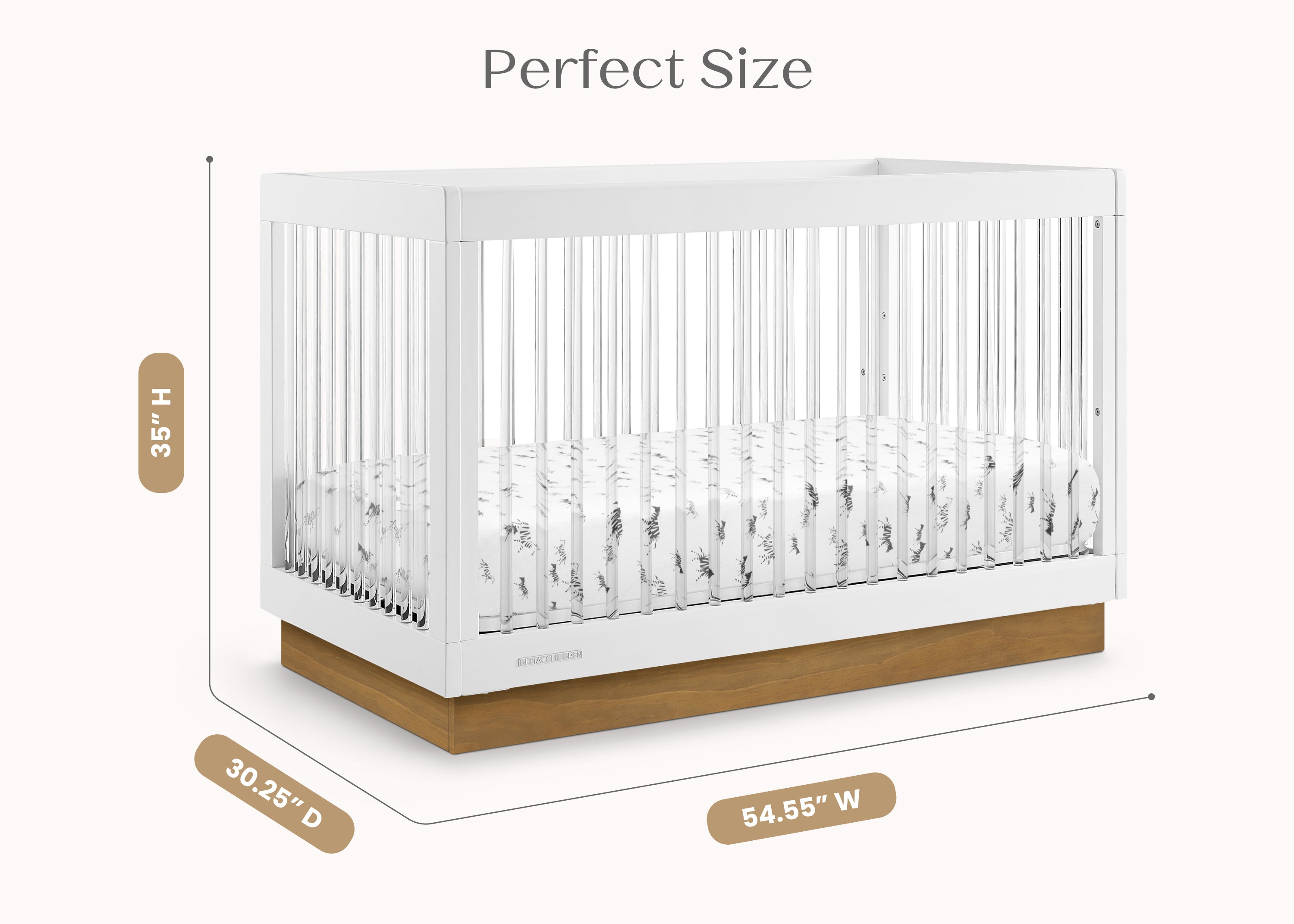 James Acrylic 4-in-1 Convertible Crib - Delta Children