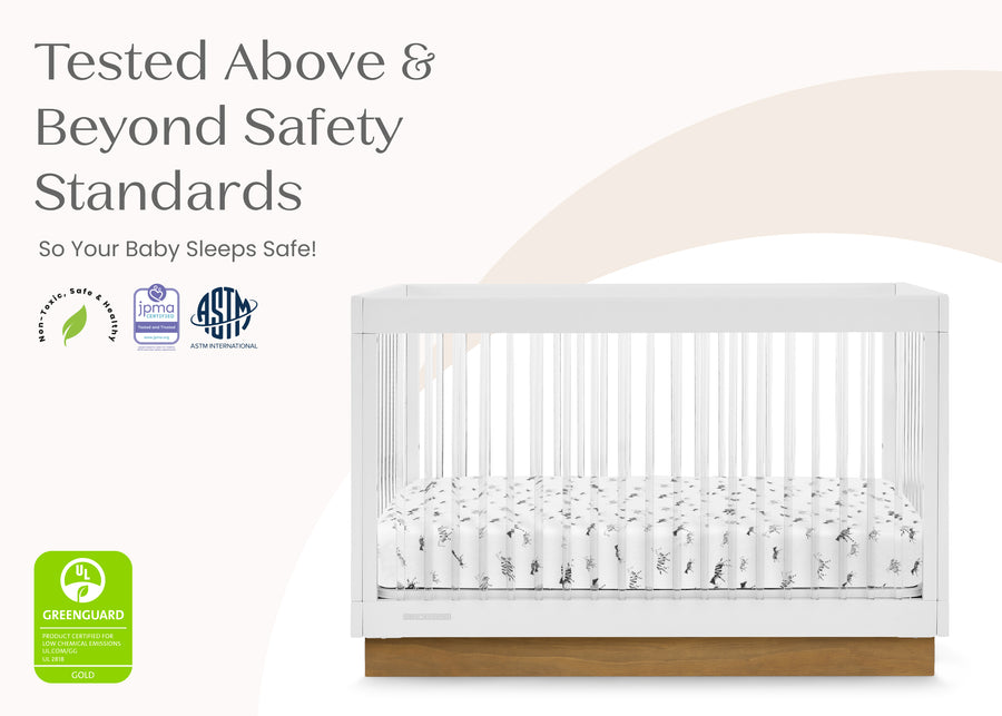 Bianca White with Acorn (1509) 8-James Acrylic 4-in-1 Convertible Crib