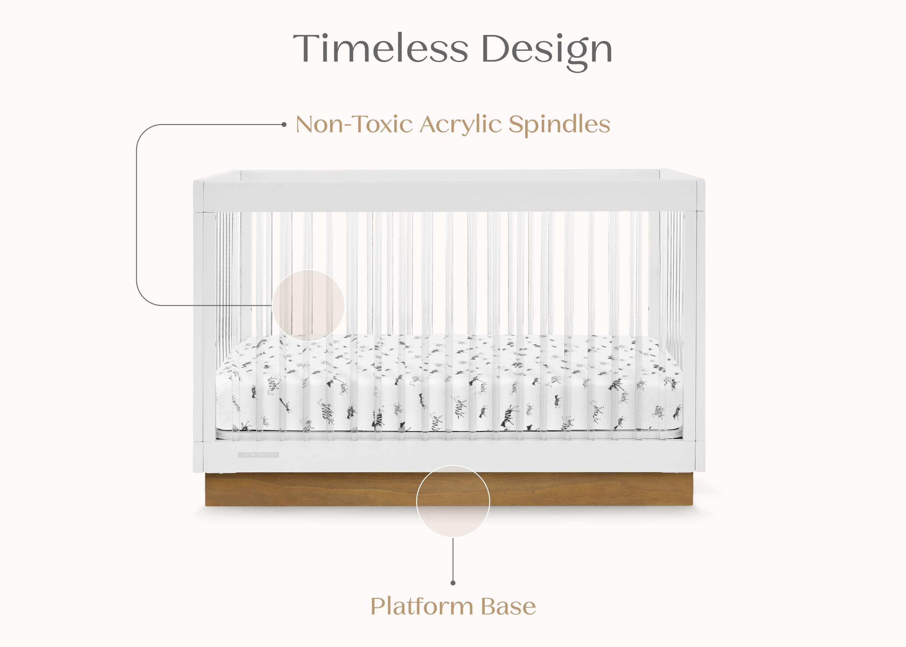 James Acrylic 4-in-1 Convertible Crib - Delta Children