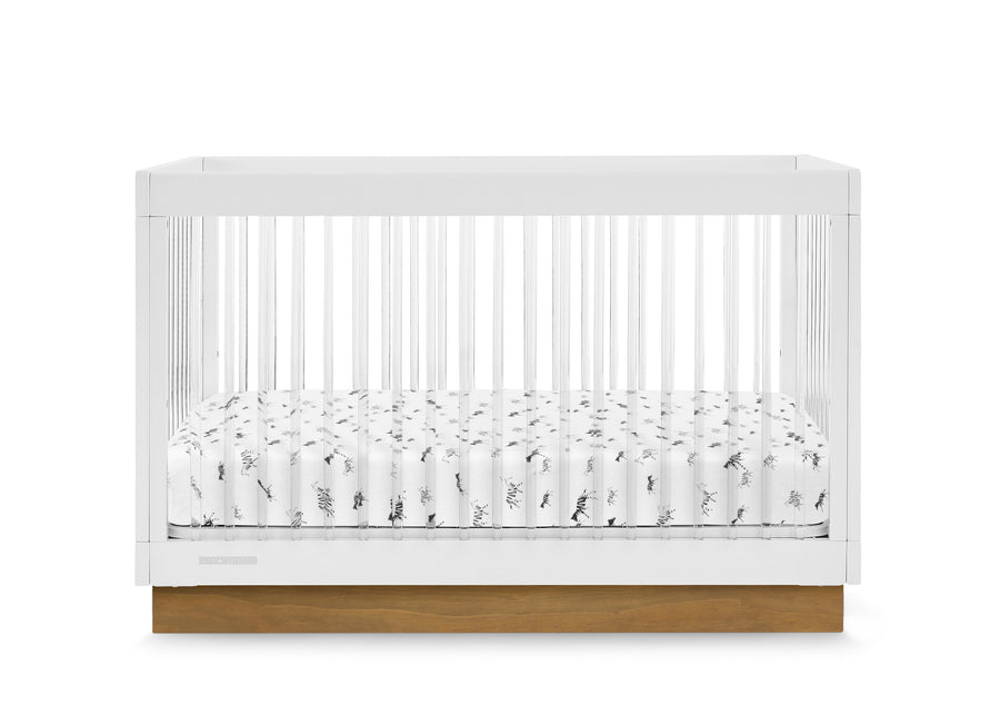 Bianca White with Acorn (1509) 9-James Acrylic 4-in-1 Convertible Crib