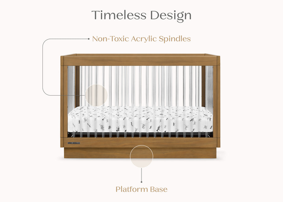 Acorn (755) 6-James Acrylic 4-in-1 Convertible Crib