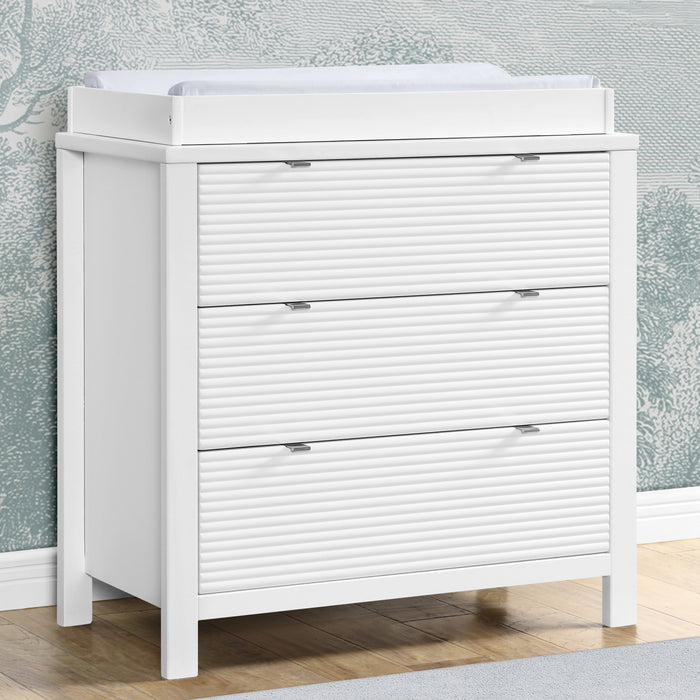 W189030 130 Cassie Dresser Bianca White Lifestyle 101 2-Cassie 3 Drawer Dresser with Changing Top