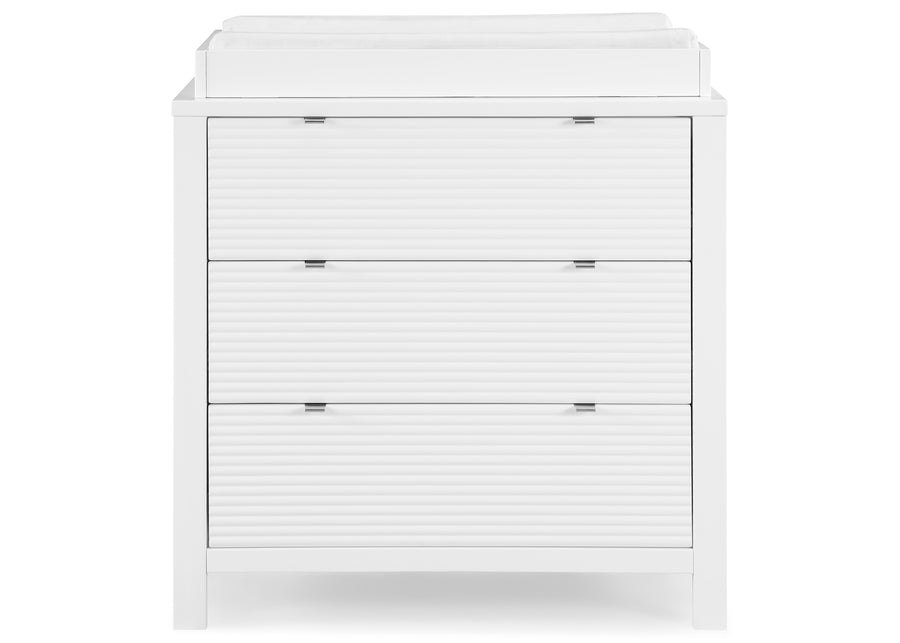 Bianca White (130) 6-Cassie 3 Drawer Dresser with Changing Top