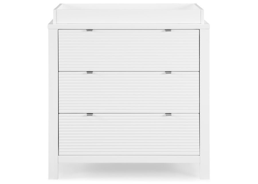 Bianca White (130) 2-Cassie 3 Drawer Dresser with Changing Top