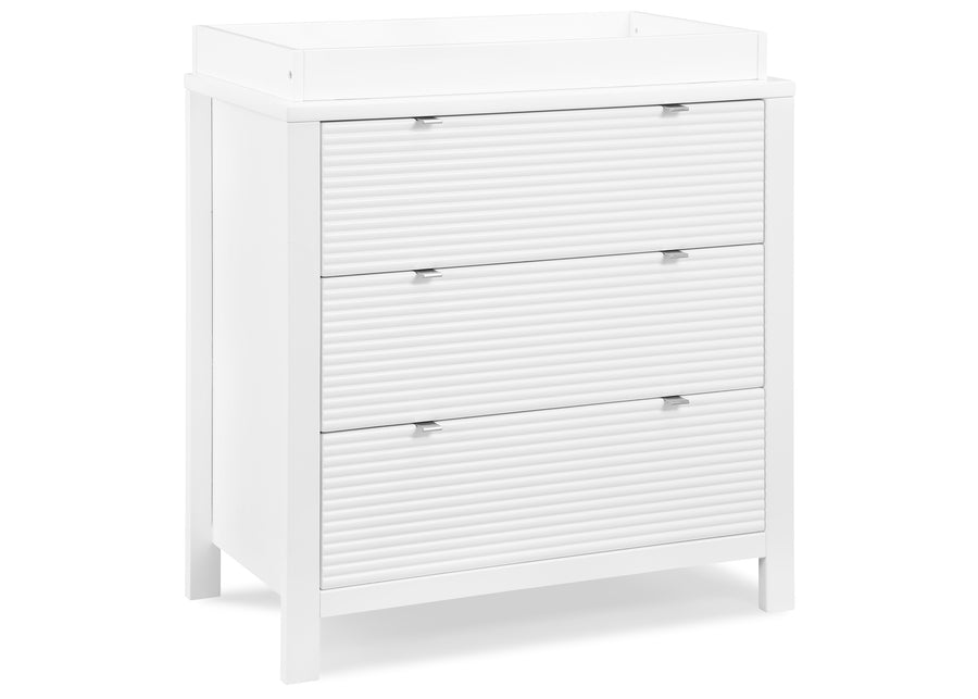 Bianca White (130) 3-Cassie 3 Drawer Dresser with Changing Top