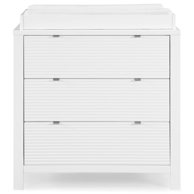 DCB: Bianca White (130) 15-Cassie 3 Drawer Dresser with Changing Top