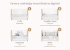 Natural with Bianca White (1512) 31-Sonny 4-in-1 Convertible Crib