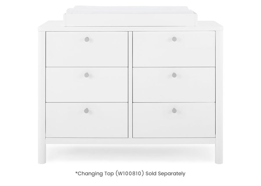 Bianca White (130) 24-Brooks 6 Drawer Dresser with Interlocking Drawers