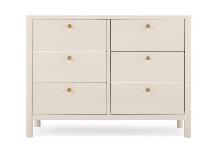 Soft Beige (1560) 39-Brooks 6 Drawer Dresser with Interlocking Drawers