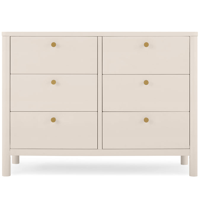 DCB: Soft Beige (1560) 43-Brooks 6 Drawer Dresser with Interlocking Drawers