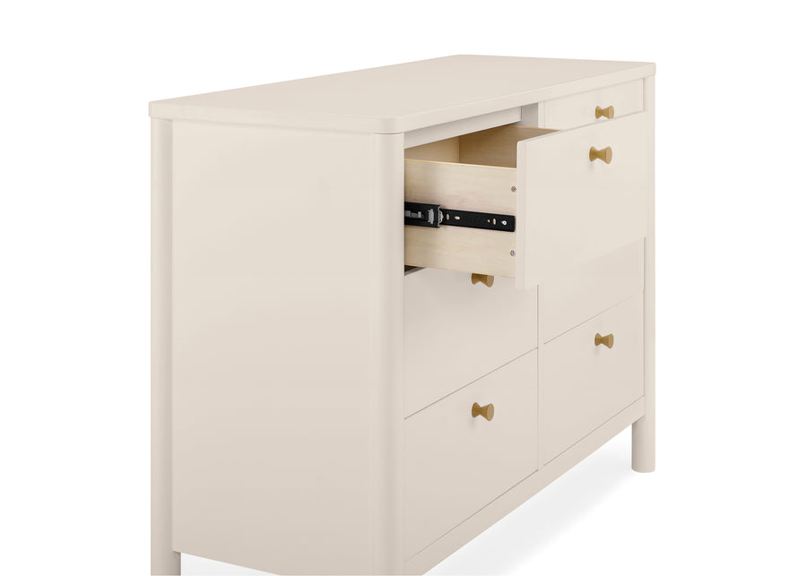 Soft Beige (1560) 40-Brooks 6 Drawer Dresser with Interlocking Drawers