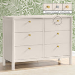 Brooks 6 Drawer Dresser with Interlocking Drawers - Soft Beige (1560) - Accessories