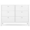 DCB: Bianca White (130) 30-Brooks 6 Drawer Dresser with Interlocking Drawers