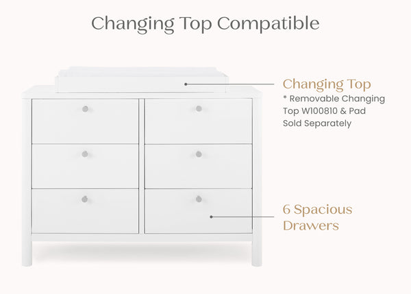 Brooks 6 Drawer Dresser with Interlocking Drawers Brooks 6 Drawer Dresser with Interlocking Drawers
