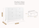 Bianca White (130) 19-Brooks 6 Drawer Dresser with Interlocking Drawers