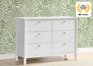 Bianca White (130) 4-Brooks 6 Drawer Dresser with Interlocking Drawers