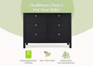 Midnight Grey (1360) 20-Brooks 6 Drawer Dresser with Interlocking Drawers