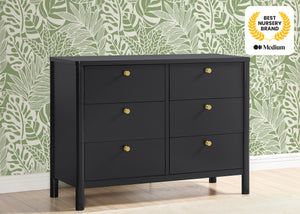 Midnight Grey (1360) 18-Brooks 6 Drawer Dresser with Interlocking Drawers