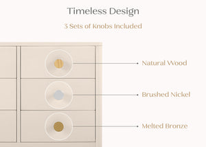Soft Beige (1560) 37-Brooks 6 Drawer Dresser with Interlocking Drawers