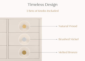 Soft Beige (1560) 37-Brooks 6 Drawer Dresser with Interlocking Drawers