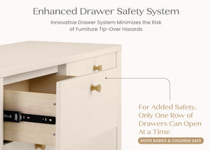 Soft Beige (1560) 36-Brooks 6 Drawer Dresser with Interlocking Drawers