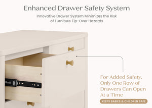 Soft Beige (1560) 36-Brooks 6 Drawer Dresser with Interlocking Drawers