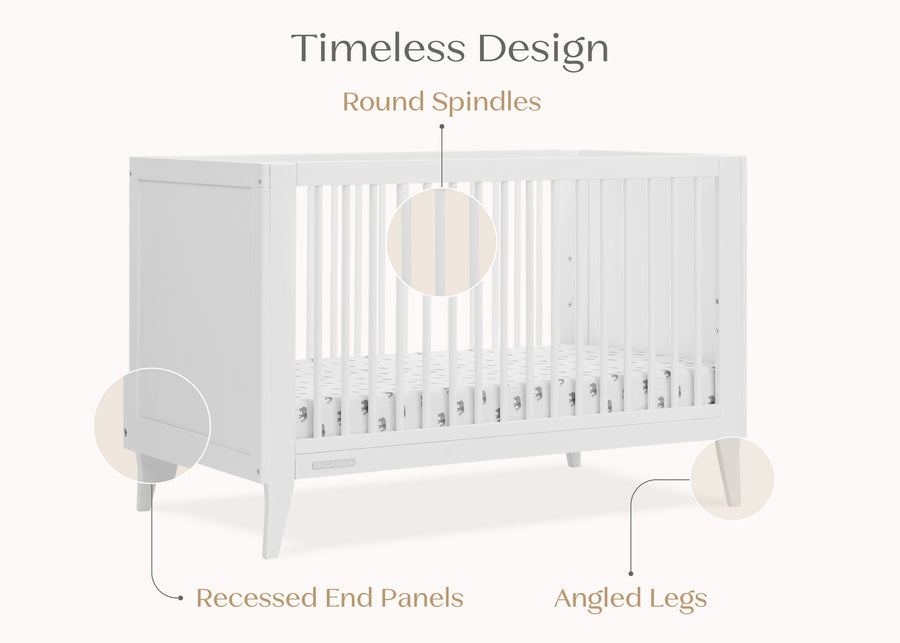 Bianca White (130) 6-Ollie 4-in-1 Convertible Crib
