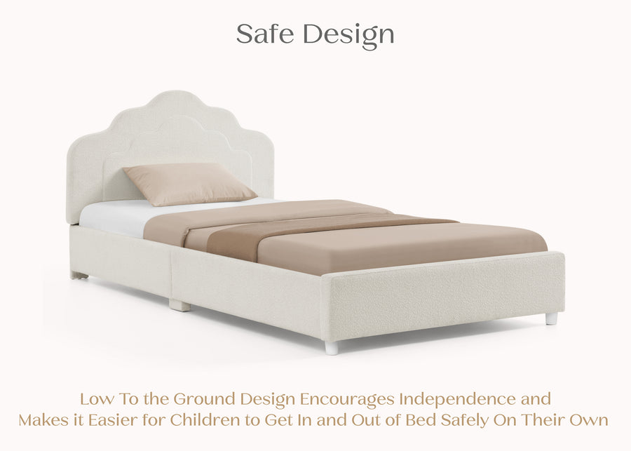 Pearl Boucle (1578) 2-Margot Upholstered Twin Bed