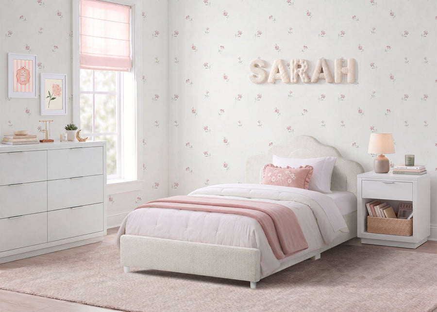 Pearl Boucle (1578) 1-Margot Upholstered Twin Bed