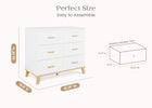 Bianca White with Natural (123L) 4-Signature 6 Drawer Dresser