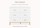 Bianca White with Natural (123L) 5-Signature 6 Drawer Dresser
