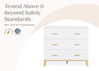 Bianca White with Natural (123L) 7-Signature 6 Drawer Dresser