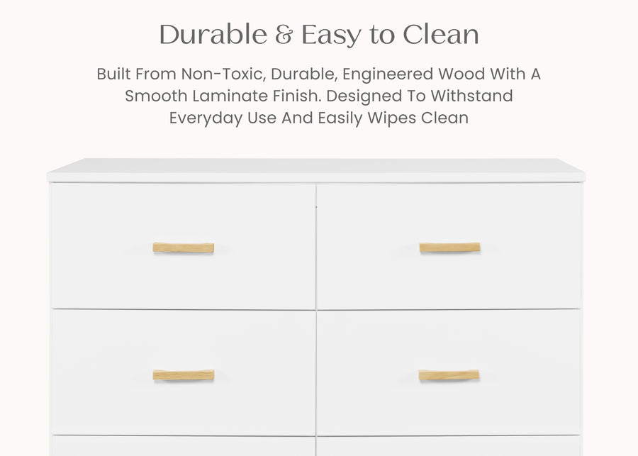 Bianca White with Natural (123L) 8-Signature 6 Drawer Dresser