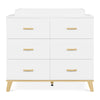 DCB: Bianca White with Natural (123L) 9-Signature 6 Drawer Dresser