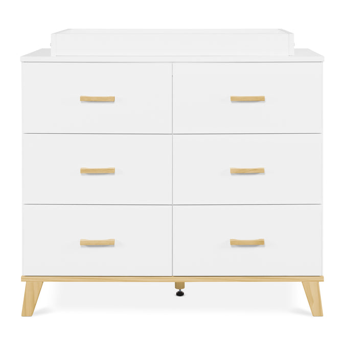 DCB: Bianca White with Natural (123L) 9-Signature 6 Drawer Dresser