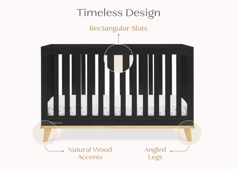 Ebony with Natural (1482) 6-Frankie 4-in-1 Convertible Crib