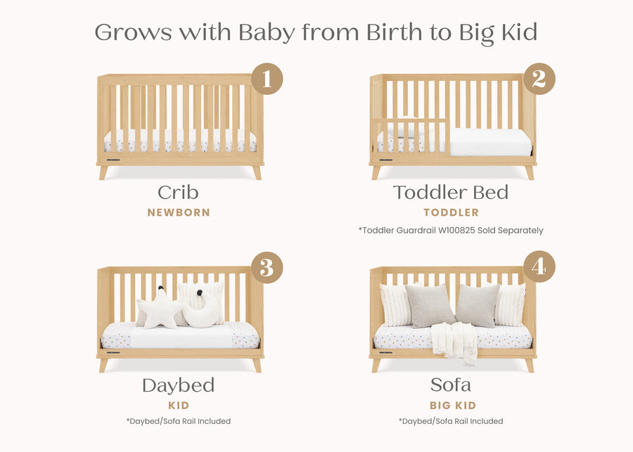Natural (746) 36-Frankie 4-in-1 Convertible Crib