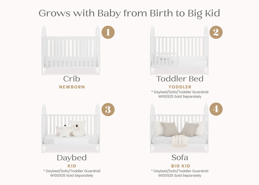 Bianca White (130) 3-Milano 4-in-1 Convertible Crib