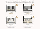 Midnight Grey (1360) 44-Milano 4-in-1 Convertible Crib