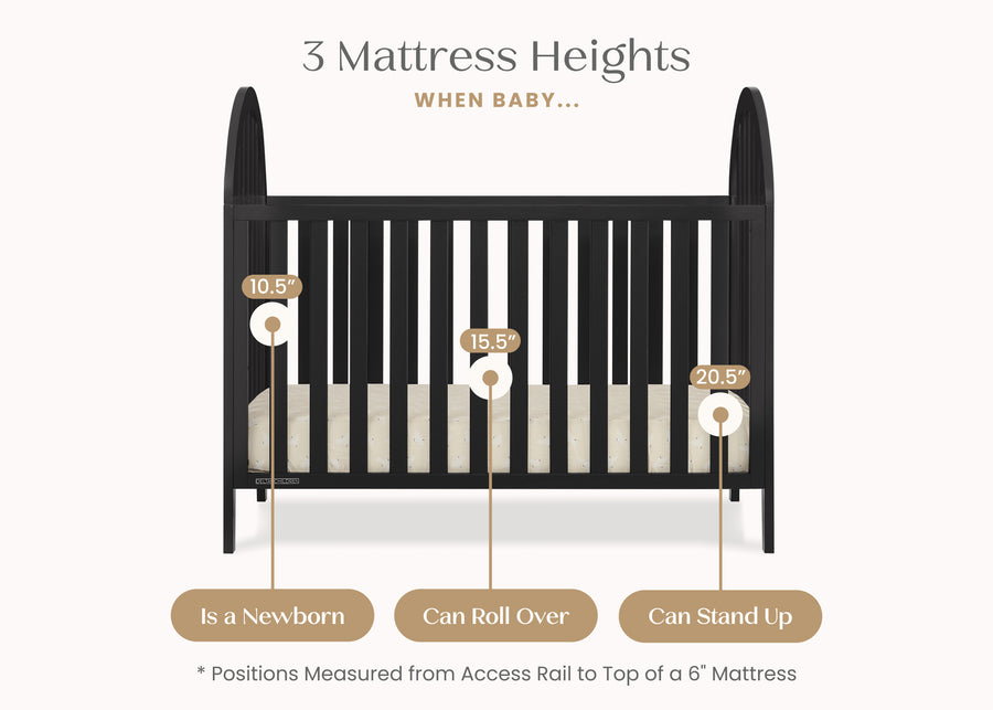 Midnight Grey (1360) 46-Milano 4-in-1 Convertible Crib